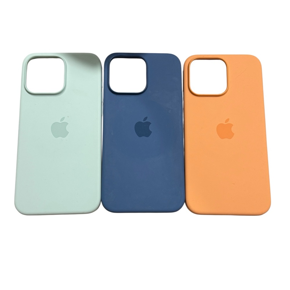 Apple iPhone Cases - Mint, Navy, and Orange 15 Pro Max